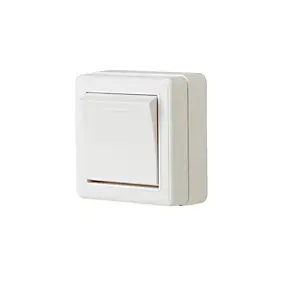 Interrupteur va-et-vient monobloc en saillie blanc complet
