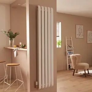 Radiateur en acier double panneau "Hellen" blanc - H. 180 x l. 38 cm