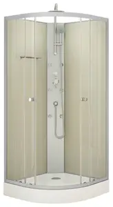 Cabine de douche hydromassante 85 x 85 cm "Beige & Silver"