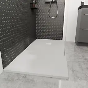 Receveur de douche 80 x 120 cm, résine, blanc, Douro GoodHome