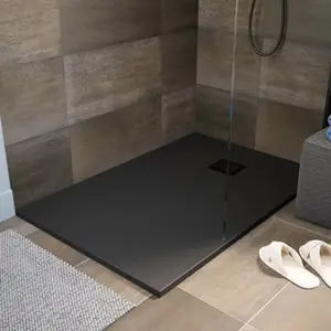 Receveur de douche extra-plat résine rectangulaire 80x120 cm noir PIA
