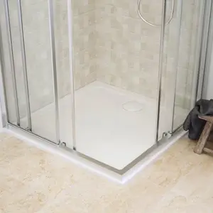 Receveur de douche extra-plat résine carré 90x90cm blanc brillant "IONAS"