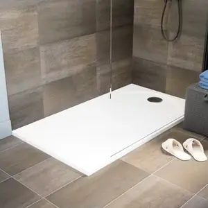 Receveur de douche extra-plat résine rectangulaire 90x140cm blanc "CALICIA"