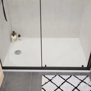Receveur de douche extra-plat résine rectangulaire 90x120cm blanc "CALICIA"