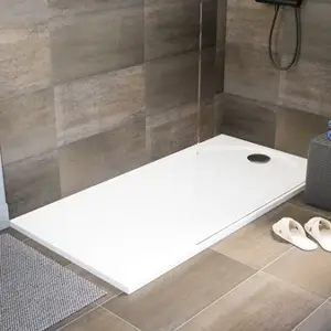 Receveur de douche extra-plat résine rectangulaire 80x160cm blanc "CALICIA"