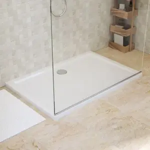 Receveur de douche extra-plat acrylique rectangulaire 80x120cm blanc "ADELAN"