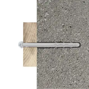 Fixation d'encadrement nylon/acier 10x140mm - 6PCS, idéal pour blocs et béton
