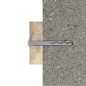 Cheville longue à frapper 6x40mm en nylon et acier - 50PC
