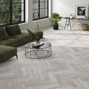 Carrelage de sol intérieur grès cérame émaillé "Barsan Gris" 20,5 x 61,5 cm