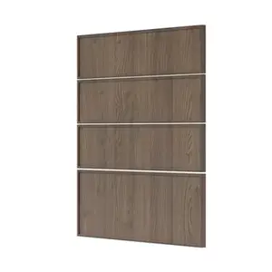 Façade 3 tiroirs + 1 casserolier 40cm "Heline" noyer mat - l. 39.7 x h. 71.5cm
