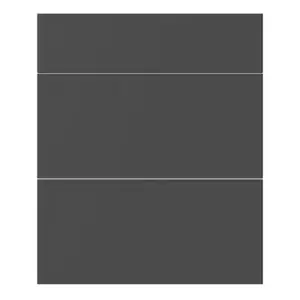 Façade 1 tiroir + 2 casseroliers 60cm "Dorice" anthracite mat - l. 59.7 x h. 71.5cm