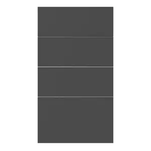 Façade 3 tiroirs + 1 casserolier 40cm "Dorice" anthracite mat - L. 39.7 x H. 71.5cm