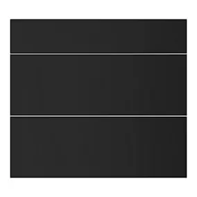 Façade de cuisine 1 tiroir et 2 casseroliers Stevia noir mat l. 80 cm x H. 72 cm GoodHome