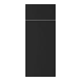 Façade de cuisine 1 porte et 1 tiroir Stevia noir mat l. 30 cm x H. 72 cm GoodHome