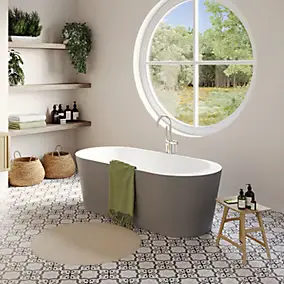 Baignoire îlot Huron L. 170 x l.70 cm gris
