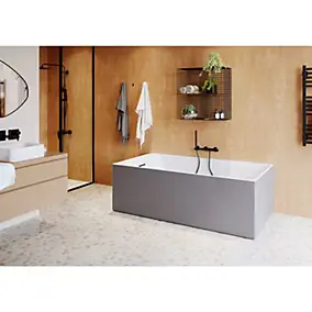 Baignoire semi îlot 170x75 cm Bakor gris