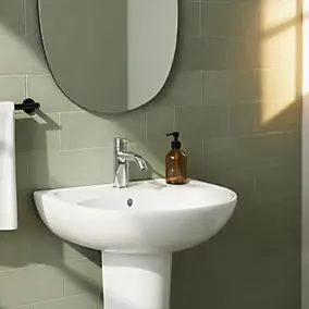 Lavabo en céramique blanc, l.56,5 x H.21, P.45,5 cm, Urmia