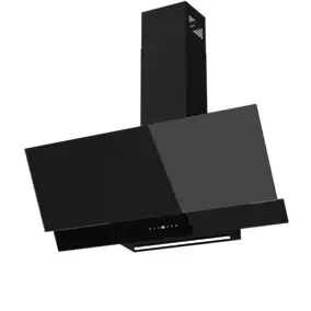 Hotte inclinée en verre noir GoodHome GHAG90ASBL, 90 cm