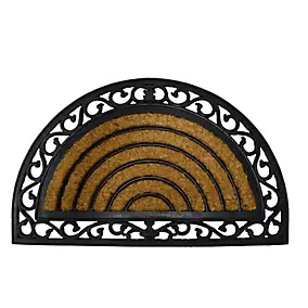 Paillasson coco caoutchouc Bugala GoodHome demi-lune L.45 x l.75 cm