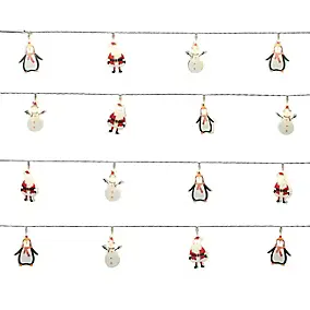 Guirlande lumineuse LED intérieure blanc froid et blanc chaud câble transparent 3,15 m décor personnage
