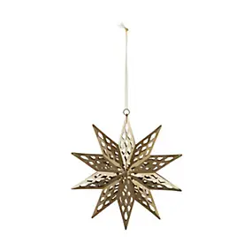 Assortiment de 2 décorations étoile métal doré