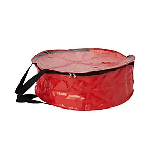 Sac de rangement PVC pour couronne de Noël Ø59 x P.20 cm rouge