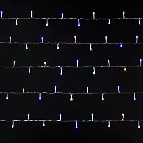 Guirlande lumineuse LED intérieure multicolore câble transparent 8 fonctions 20,34 m