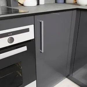 2 poignées de cuisine droites 25cm nickel brossé
