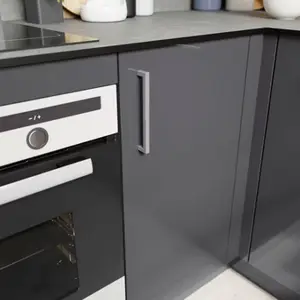 2 poignées de cuisine droites 15cm nickel brossé