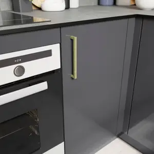 2 poignées de cuisine droites 15cm laiton brossé