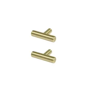 2 boutons de cuisine droits 6cm laiton brossé "ANNATTO"