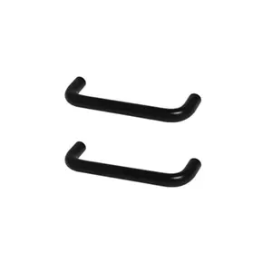 2 poignées de cuisine arrondies 10cm noir mat "GEN"