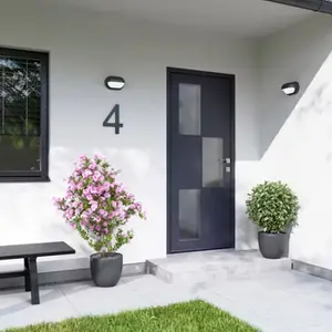 Porte entrée métal gris "Jory" H. 215 x l. 90 droite