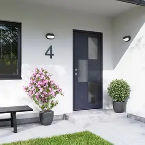Porte entrée métal gris "Jory" H. 215 x l. 90 gauche