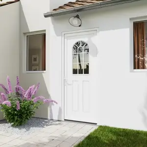 Porte entrée PVC blanc "Ogus" H. 215 x l. 90 gauche