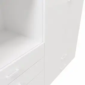 Ensemble de meubles de rangement portes battantes et tiroirs blancs GoodHome Atomia H. 225 x L. 300 x P. 60 cm