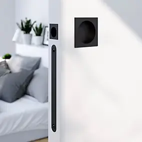 Galandage carré à visser GoodHome Irvil mat noir Ø55.5mm