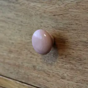 Bouton de meuble rond porcelaine rose GoodHome Ø3,2 x P.2,5 cm