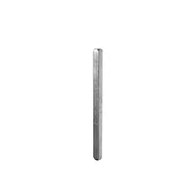 Carré de poignée de porte lisse acier ⌀7 mm H. 7 x L.110 mm gris