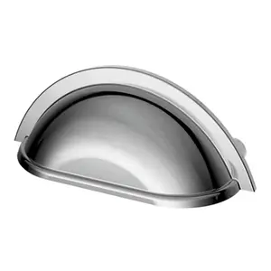Lot de 6 poignées de meuble "Goderic" - Effet chromé - Entraxe 64 mm