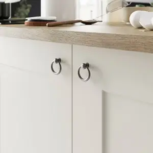 Bouton de meuble "Kerline" - Effet nickel - Ø 35 mm