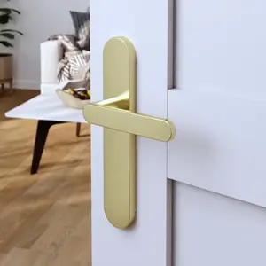 Poignée de porte "Marick" or sans trou - Entraxe adaptable 165-195 mm