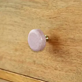 Bouton de meuble arrondi GoodHome Rubian rose Ø3.5cm x l.3.5cm x h.3.5cm x p.2.7cm
