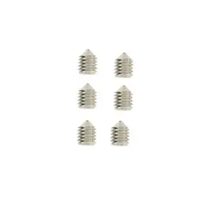 Lot 6 vis sans tête entièrement fileté acier gris L.6mm