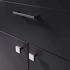 Bouton de meuble carré Skej GoodHome effet nickel Ø3cm