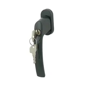 Poignée de fenêtre "Miniac" avec serrure et clés - Gris - Entraxe 43 mm