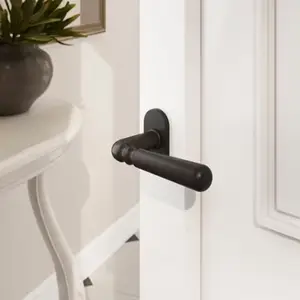 Poignée de porte sur rosace extérieure "Kerline" - Noir