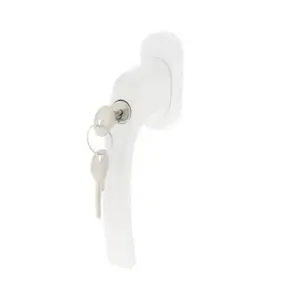 Poignée de fenêtre "Miniac" avec serrure et clés - Blanc - Entraxe 43 mm