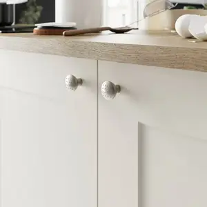 Bouton de meuble "Diss" effet nickel satiné - Ø 27 mm