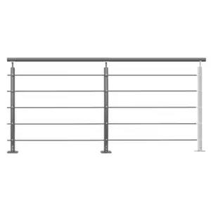 Kit balustrade à plat aluminium "Jorun" H. 1 m x L. 2 m